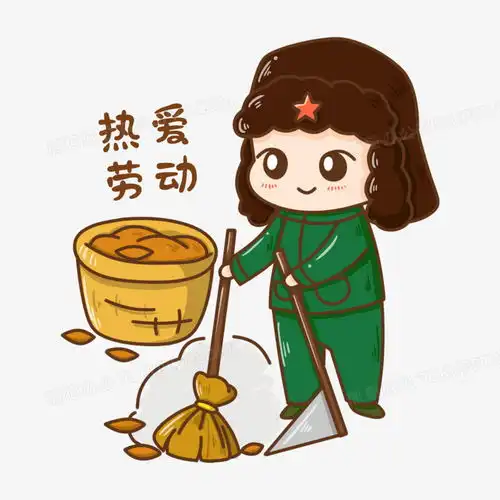 手绘雷锋精神热爱劳动扫地元素png图片素材下载手绘png熊猫办公