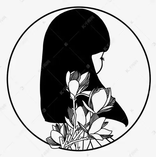 卡通少女黑白线稿素材图片免费下载千库网