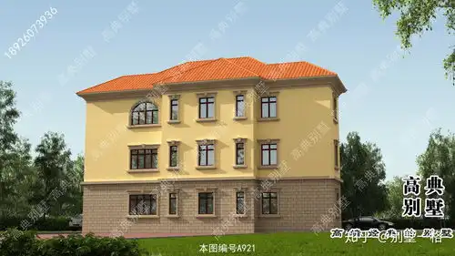 端庄大气的豪华别墅,带地下车库,小面宽,自建房值得借鉴