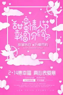 创意粉色甜蜜情人节幸福价给你情人节海报海报模板下载千库网