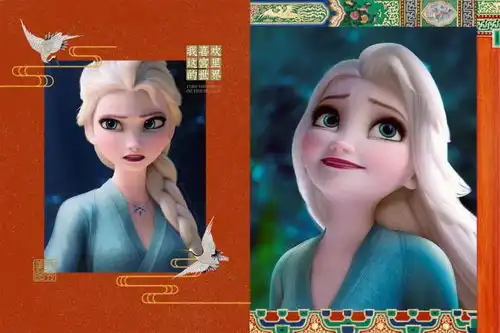中国风的冰雪女王艾莎,白发古装很般配,仙气与霸气并存
