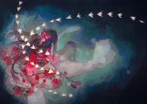 清新感十足的绿色系列美少女插画,色彩纯灰对比给人抓眼球的亮点