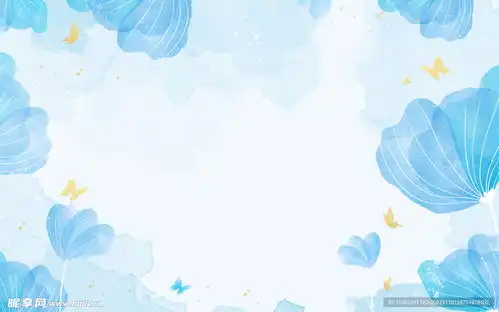 蓝色唯美花朵水印背景设计图