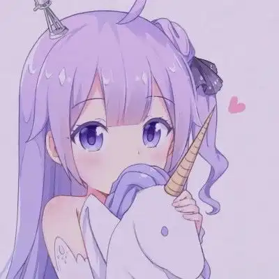 动漫女头情头是独角兽啊