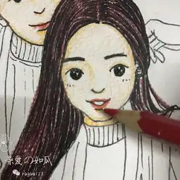 手绘设计教程如何画一个漫画版本的你水溶性彩铅上色教程图