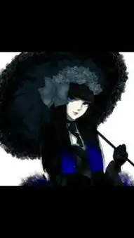 黑发蓝瞳的动漫少女
