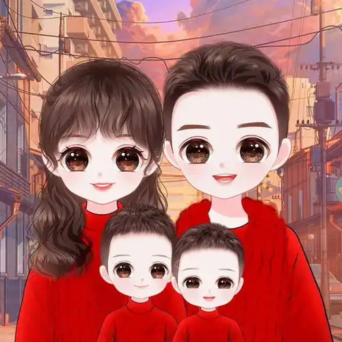 不一样的全家福,一家三口四口头像,温馨甜蜜又好看