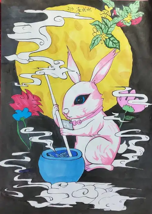 践行十个一绘青春风采,画中秋团圆青岛十九中举行我们的节日中秋主题绘画作品展示