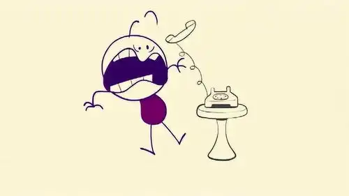 创意铅笔动画电话铃声响个不停铅笔人手忙脚乱,可怜他又被戏弄了