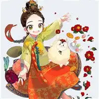 偷得浮生半日闲可爱卡通韩服女生头像