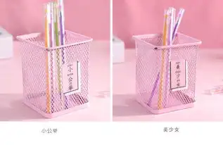 卡通铁艺笔筒粉色少女心收纳盒小仙女96箱卡通,少女心,收纳,整理,笔盒,笔筒,粉色笔筒