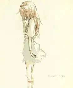 生病流泪的二次元少女图片,治愈系致郁