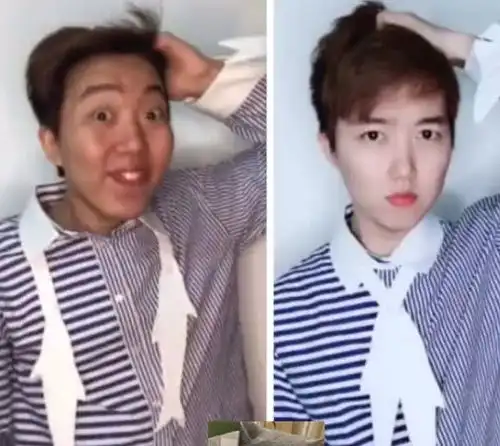 抖音新晋女装一姐,阿纯为挽回形象,竟穿紧身衣秀肌肉