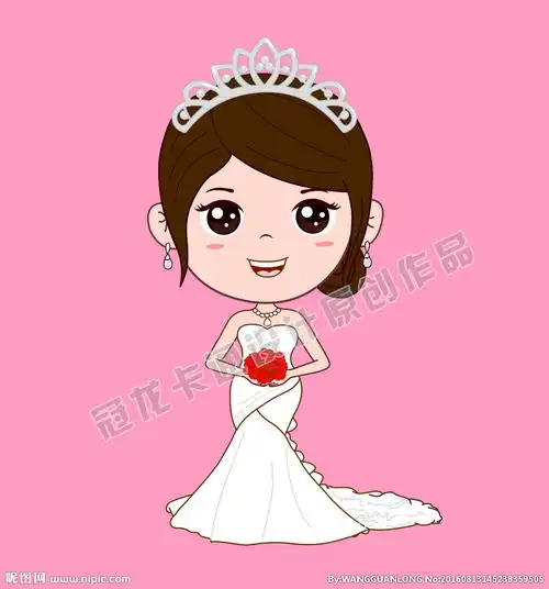 卡通新娘子矢量动漫插图图片