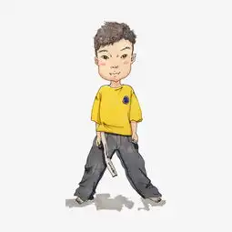 儿童节黄色卡通手绘男孩站姿免抠png图片素材其他格式下载动漫人物大全
