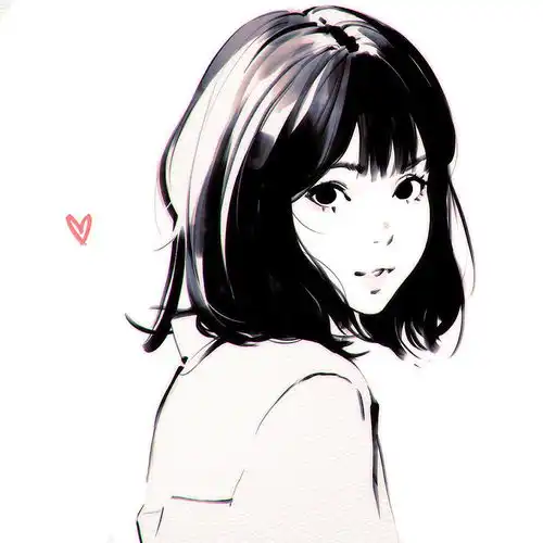 手绘插画线稿手稿黑白素材少女服装设堆糖,美图壁纸兴趣社区