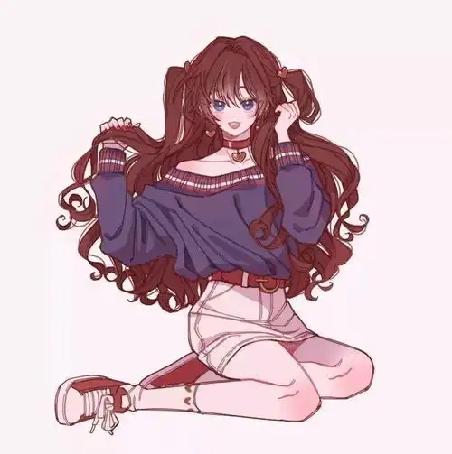手绘卡通女生头像