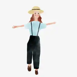 穿背带裤的女孩png素材图片素材其他格式下载动漫人物大全