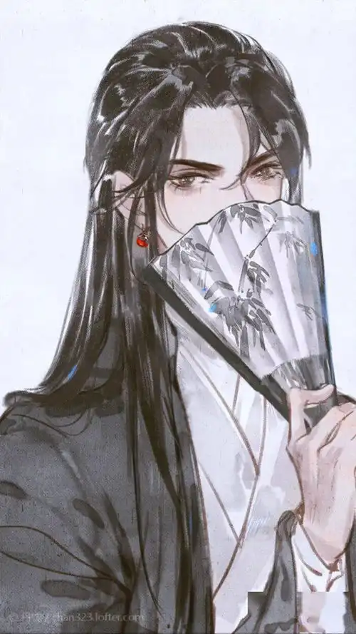 古风黑衣男子女子壁纸心中有丘壑,眉目做山河