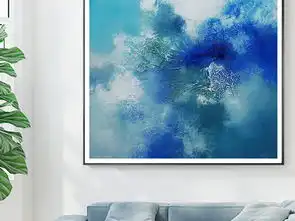 现代手绘蓝色天空云彩唯美风景抽象油画装饰画图片设计素材高清模板下载16.51mb其他大全