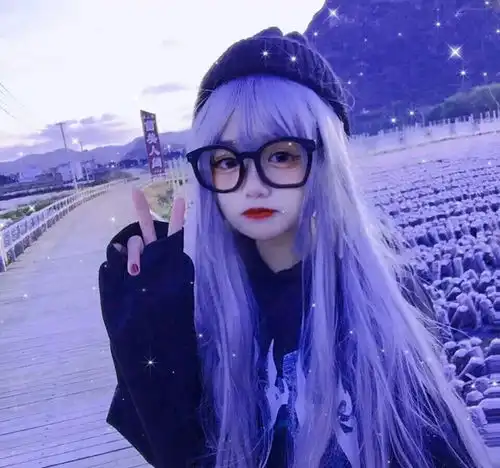 ins蓝色系闪闪发亮闺蜜头像