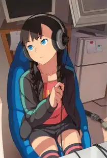 求黑发蓝瞳的动漫少女图片