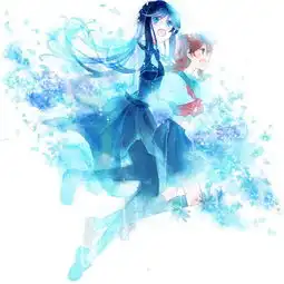 有没有蓝色蝴蝶围在一个女孩身边的动漫图片