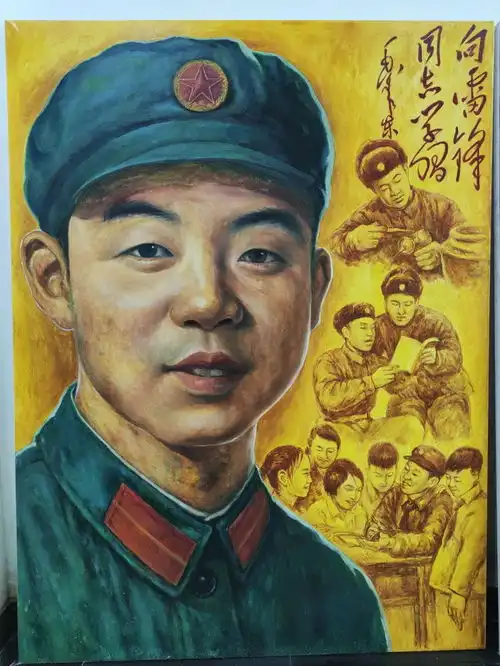 大学生创作2米高雷锋高清彩色画像来长沙前以为他是东北人