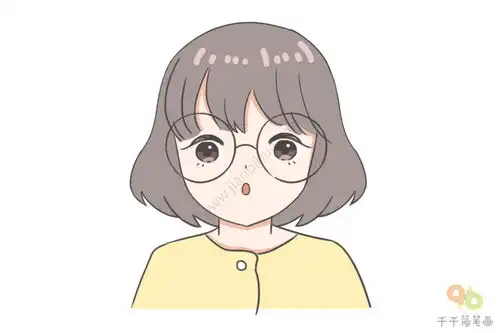 眼镜女孩卡通微信头像