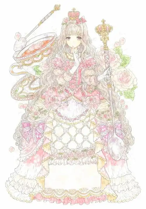 洛丽塔日系华丽复古动漫少女插画素材
