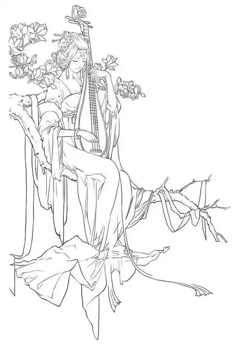 干货唯美古风动漫人物临摹线稿素材,绘画入门学习