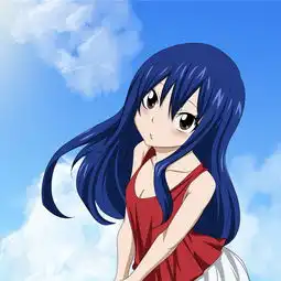 动漫壁纸可爱的蓝发妹子