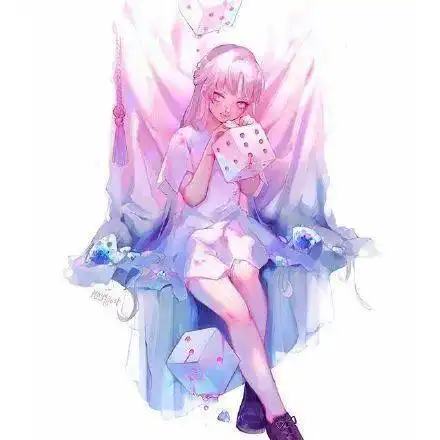 超级梦幻的动漫少女甜甜的糖果色调