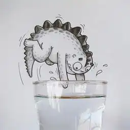可爱手绘小恐龙图片铅笔画铅笔画漫画小恐龙