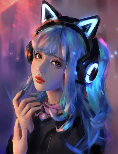厚涂插画女孩这画风太可了