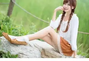 清新辫子女孩户外绿色系美照