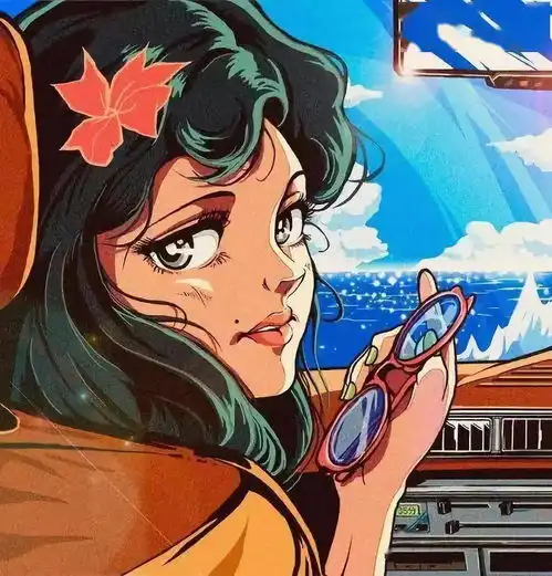 一组复古风女孩插画,配色超好看,可以直接拿来当头像了