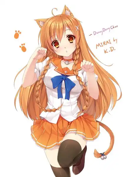 橙发猫耳水手服