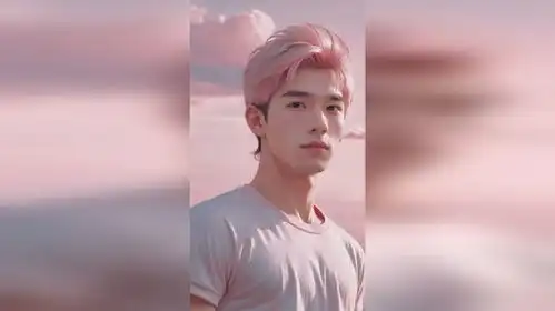 粉色系天空少年手机壁纸