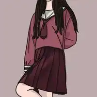 2021小红书超火的手绘jk制服女孩头像