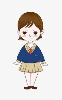 卡通手绘女孩短发女学生校服vi卡通图片素材其他格式下载动漫人物大全