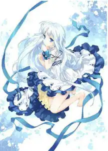 白色头发蓝色眼睛的二次元头像