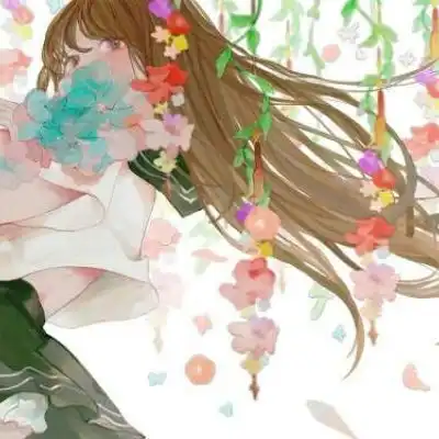 江孑一组唯美卡通少女人物插画