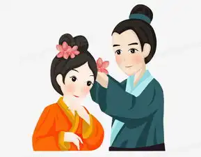 七夕情人节之手绘卡通神话牛郎给织女带花png图片素材免费下载psd格式熊猫办公