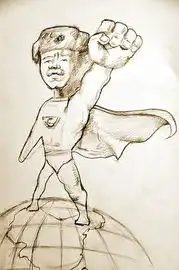 大学生编绘漫画版雷锋雷锋穿超人短裤