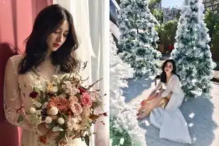 meimei怀孕结婚了甜嫁大15岁ceo男友透视深v仙气婚纱照曝光