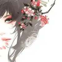 动漫女生侧脸头像要求最好是蓝色头发不是的也可以伤感的披头的带一点古风