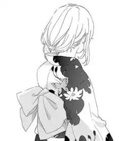 动漫黑白和服少女头像