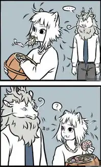 幽默漫画女主糖果吃得太多了,被男主对着头吹气,头发全掉光了