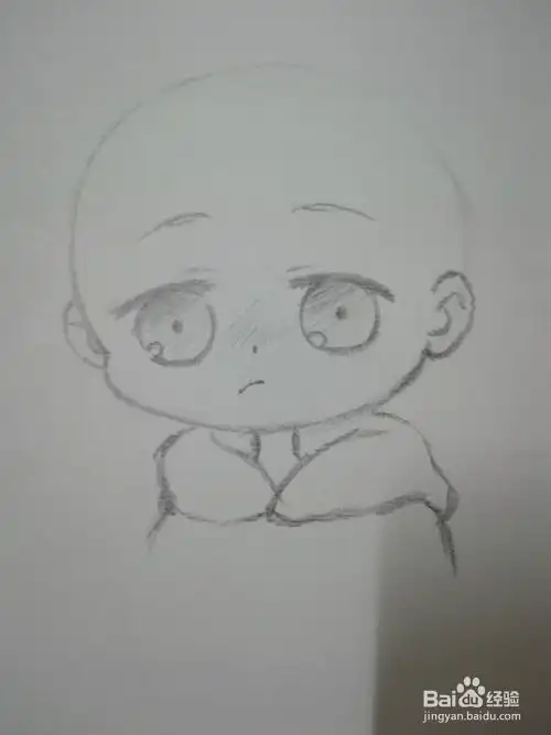 坐着的猫耳q版动漫人物线稿手绘教程